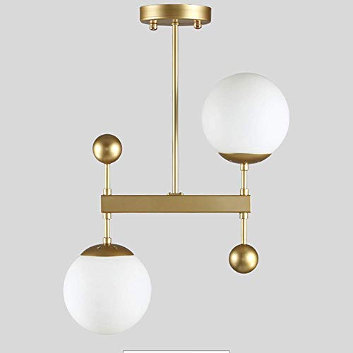 Preisvergleich Produktbild Moderner kreativer kupferner Leuchter, Metalldecke, Leuchter-runder Glaslampenschirm-Leuchter, Wohnzimmer-Esszimmer-Schlafzimmer-Leu... Lichtquelle E14 Größe 50X56 cm