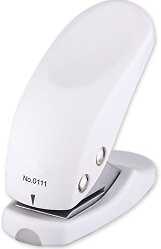 Cmxsevenday No.0111 Handheld 1-Hole Mini Punch, 1/4" Hole Size, 10 Sheets Capacity - White