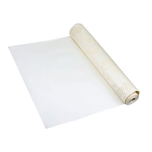Auralum® 10M x 53CM Vliestapete Damaskus Muster Tapeten Mustertapete Beflockung in Backstein Tapeten für Wohnzimmer, Schlafzimmer Beige - 5