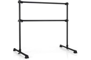COSTWAY Double Barre de Danse Classique pour Ballet, Gymnastique, Barre Ballet Portable de Hauteur Réglable 17-117,5CM pour Maison, Studios de Danse, Charge Max 45KG