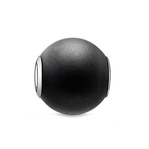 Thomas-Sabo-Damen-Herren-Bead-Obsidian-mattiert-Karma-Beads-925-Sterling-Silber-schwarz-K0001-023-11
