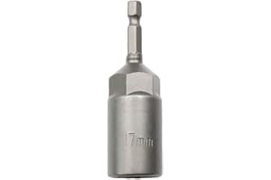 SDFIXINGS 6-19mm Quick-Change 1/4 inch Hex Shank Metric Deep Socket Screwdriver Impact Nut Setter Extractor Remover Driver Drill Bit, 80mm Length, for Electric Manual Impact Screwdriver (1, 17mm)