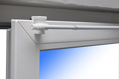 Gardinenstange "Vegas" Fix-Klick 55-85cm ausziehbar Weiß Klemmstange Spannfix - jetzt mit verbessertem Universalklipp für Fensterdicke 10-27mm