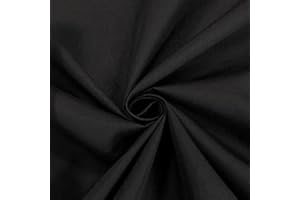Novato Textiles Plain Polycotton Fabric Dress Craft Material 44" Wide Available in 8 Colours (Black, 2 Meter)