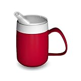 Ornamin Mug with Internal Cone 140 ml Red with Spouted Lid with small opening (model 207 + 806) | drinking aid, thermo mug, feeding cup