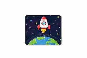 Rocket Print Mouse Pad for Laptop & Computer|Ultimate Grip, Anti-Slippery, Dust Free, Optical Friendly Rectangular Mouse Pad Without Wrist Support|Mouse Pad for Office Boys & Girls