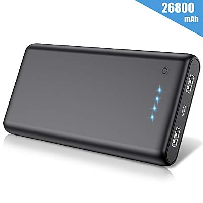 QTshine Batterie Externe 26800 mAh, [Meilleure Garantie de 2 Ans] Power Bank Portable Chargeur Ultra-Grande Capacité Batterie de Secours 2 Ports USB Sortie Compatible avec Smartphones/Tablettes