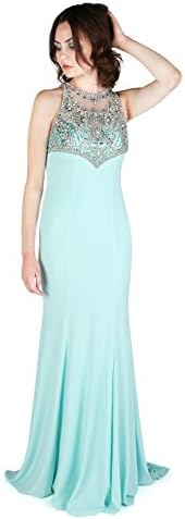 Dynasty Spirit Women's Reese Duck Egg Blue Long Dress Without Scarf Style 1022809