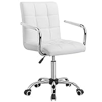 Yaheetech Office Chair Faux Leather Swivel Computer Desk Chair Adjustable - Home Office Study Room Furniture