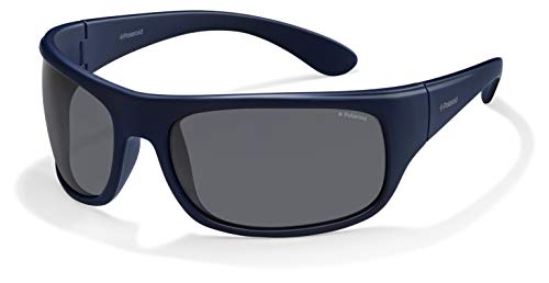 Polaroid 7886 - Gafas de sol rectangulares unisex, color azul (blu), talla 66