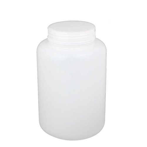 sourcingmap® Weiß 2L Plastik Labor Flasche Aufbewahrung Groß Mund Flaschen Weithalsflasche