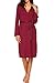 Produktbild ADOME Bademantel Lang Herbst Sommer Frauen Robe Saunamantel weich V Ausschnitt schlafmantel Pyjama Kimono