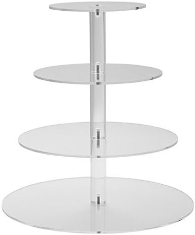 Hayley CherieÃƒÂ‚Ã‚Â® 4-Tier Cupcake Stand - Acrylic Tiered Cake Stand - Dessert or Cupcake Tower - Circular Shape by Hayley Cherie