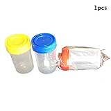 Material: plástico Ogquaton Recipiente estéril de calidad superior 5x 60ml de muestra graduada de plástico con tapa