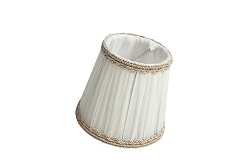 Splink 2 Pcs Lampenschirm E12/E14 Organza Stoff Stehlampe Tischlampenschirm mit Gold Trim Vintage Barockstil Stil 85*120*110mm - 3