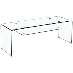 Meuble TV en Verre Transparent - étagère Suspendue Style épurée - Design Salon Moderne - Ice