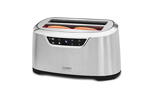 CASO NOVEA T4 Design Toaster für 4 Scheiben, mit Motorlift, 9 Bräunungsstufen, inkl. Brötchenaufsatz - 4