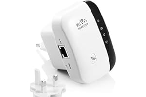 W WONECT Extensor de red WiFi 300Mbps Mini Wireless Extensor de Rango Inalámbrico AP Amplificador Full Coverage Router Enrutador Repetidor Booster Wireless-N 2.4GHz Universal EU Enchufe (N300,WPS)