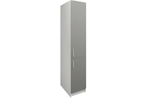 JD Greta Fixed Height 400mm Kitchen Tall Base Cabinet Grey Matt Larder Storage Unit
