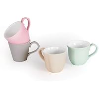 Orval Creations - Juego de 4 tazas de café pastel