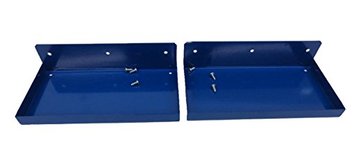Triton Products 76126-2 DuraHook 12 Inch W x 6 Inch Deep Blue Epoxy Coated Steel Shelf for DuraBoard or 1/8 Inch and 1/4 Inch Pegboard, 2-Pack