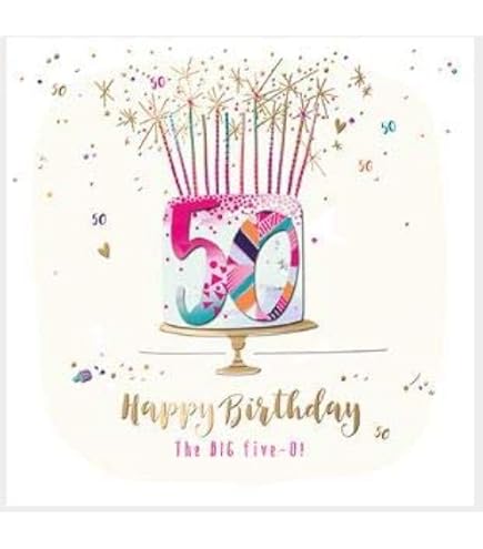 White Cotton Cards 50th Birthday Tiny Album Glitter Ball And Shoes