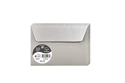 Clairefontaine 50076C - Un paquet de 20 enveloppes Pollen auto-adhésives 11,4x16,2 cm 120g, Argent