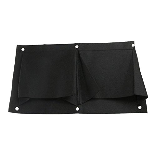 MagiDeal 2 Taschen Hängen Horizontal Gartenmauer Pflanz Taschen Sack Pflanzsack Pflanztasche Tasche Indoor / Outdoor-Kräutertopf - 9