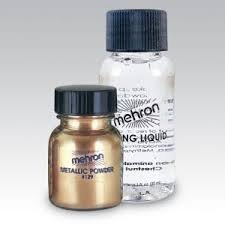 Mehron Metallic Powder and Mixing Liquid - (NO OVERSEAS) (gold with liquid)