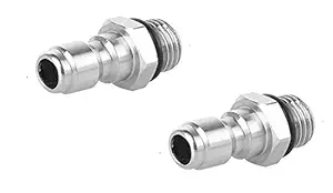 STARQ 1/4 Quick Connector QC Male Plug for Pressure Washer Fittings Male Threaded (Pack of 2)
