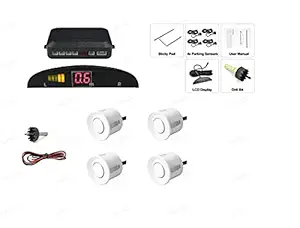 CARIZO Reverse/Back Parking Sensor LED Display (Set of 4) (White) Compatible with Renault Duster (Type-I) 2012-2017