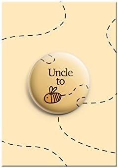 Uncle to be Bumble Bee Cute Baby Shower Announcement Gift Button Pin Badge 38mm