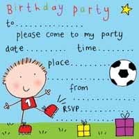 Pack of 8 Invitation Cards and Envelopes - Football (TZ6612)