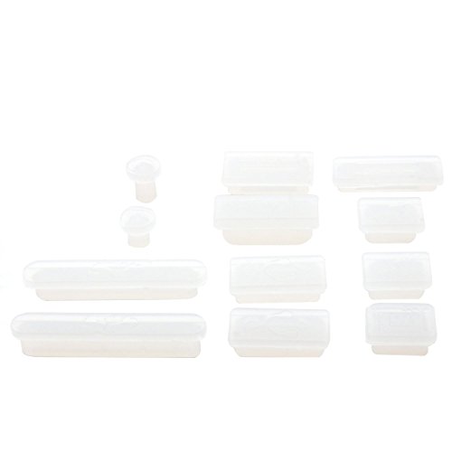 iProtect Staubschutz 12er Set Anti-Staub Abdeckung Stecker für Apple Macbook Air 11" 13" Macbook Pro Retina 13" 15" in Transparent