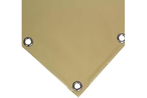 TENDEEVOLUTION Telo PVC Impermeabile Su Misura con Occhiello in Alluminio Ogni 50 cm e Orlo di Rinforzo su tutto il perimetro, Telo copritutto da Esterno, 650grammi mt quadro, AVORIO (2,50 x 4 m)