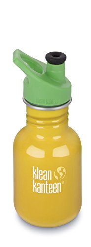 Klean Kanteen children`s classic sport stainless steel bottle with sports cap, Children (Unisex), Edelstahl Kinderflasche mit Sport Cap 355 ml Kid Sport, School Bus