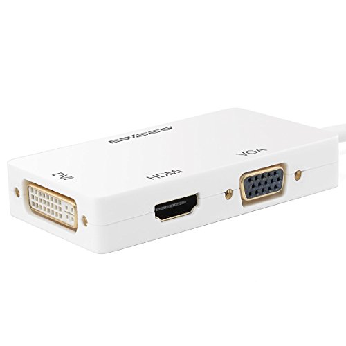 Swees® 3in1 Mini Display Port zu VGA + HDMI + DVI Adapter Konverter Kabel für Apple MacBook, MacBook Air, MacBook Pro, iMac, Mac mini, Microsoft Surface Pro 1 2 3, Lenovo Thinkpad X1/ Carbon/ Touch/ Helix usw - Weiß