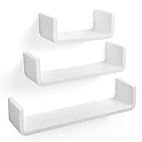 RETRO DESIGN: Diese 3 Aufbewahrungswandmöbel mit abgerundeten Enden schenken Ihren Wänden einen bemerkenswerten Hauch von Originalität und Modernität, passt sich überall, in allen Räumen, sogar dem Arbeitszimmer, an. Darauf kann man Bücher, CDs, DVDs, Deko-Artikel, Pokale, Fotos, Pflanzen, usw. stellen