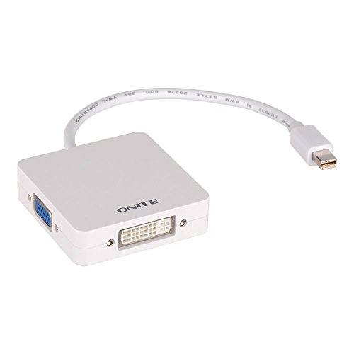 Onite 3in1 Mini Displayport DP zu VGA + HDMI + DVI Adapter (Konverter) Kabel für PC + Apple Mac Book MacBook Pro MacBook Air Mac mini - 3