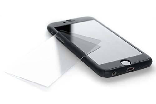 ZENDO iPhone 6s/6 Case ULTRA THIN + 9H Anti-Scratch Tempered Glass | NanoSkin UltraSlim 360Â° Full-Cover Case [iPhone 6s/6 | Black]