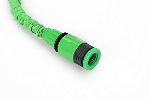 Flexibler Gartenschlauch Latex Knickfest Wasserschlauch mit Sprühpistole/Brause – Länge 7 bis ca. 22,5 m oder 10 m bis ca. 30 m, dehnbar – kein „Schlauchsalat“ Farbe Frei Wählbar (22,5 Meter, Grün) - 3
