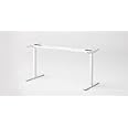 Hover Dual Motor Height Adjustable Desk Frame | 3-Stage Electric Standing Desk Base | CE Certified | Ergonomic Sit Stand Frame | 120KG Capacity | Fits 7x3 ft Top | Matte White | NO TABLE TOP