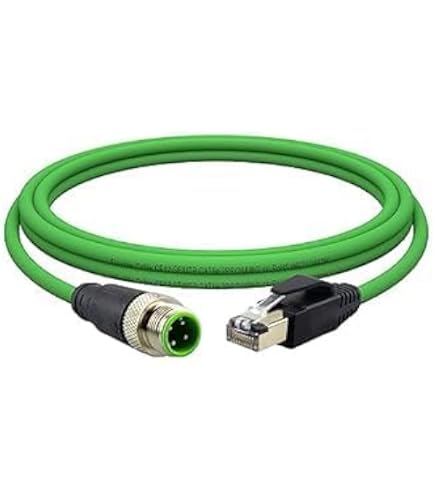 Eonvic Cavo Ethernet Industriale M12 8 Pin Maschio A RJ45 – Schermato E Flessibile Per Fotocamere Cognex (3m)