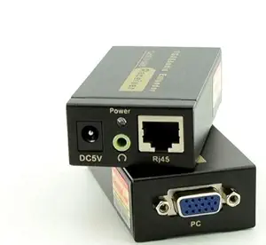 AplinK 1080P VGA Signal 100M Extender Repeater Adapter Over Single RJ45 Cat 5e Cat6 Network Cable (1 Transmitter + 1 Receiver)
