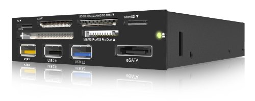 Icy Box IB-868-B Interner Multikartenleser mit 2x USB, 1x eSATA und USB-Ladeport für einen 3,5″ (8,9 cm) Einbauschacht - 3