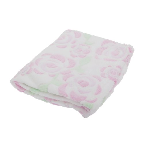 Baby Girls Pink Rose Supersoft Fleece Wrap/Pram Blanket (75cm x 90cm) (Pink)