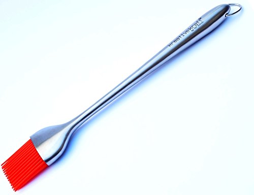 Hochwertiger Profi-Küchenpinsel, Edelstahl, Silikon, Backpinsel, 30,5 cm, ideal für Grill, Backen, Weihnachtsbraten *** Schlankes Design, fantastische Ergänzung für jede stilvolle Küche *** tolle Geschenkidee - 3