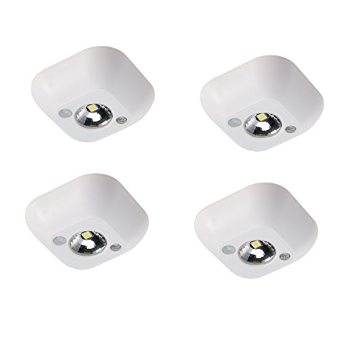 Preisvergleich Produktbild Auraglow automatisches Mini-Deckenlicht / Nachtlicht für die Veranda, mit batteriebetriebenem, kabellosem PIR-Bewegungssensor - 4 Stück