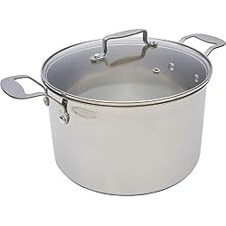 Tefal E79162 Jamie Oliver Induction casserole avec couvercle en verre, 24 cm de diamètre, 6,7 L, adapté pour induction, en acier inoxydable