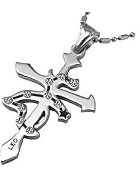 AMDXD Horoskop Halskette 12 Verschiedene Sternzeichen Tierkreiszeichen Mit Edelstahl Zirkonia Unisex-Kette